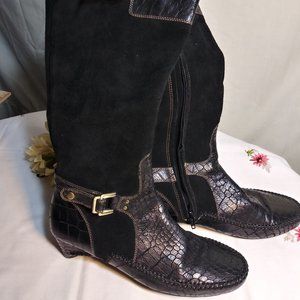 382 Size 8m Black Leather Purlina Boots